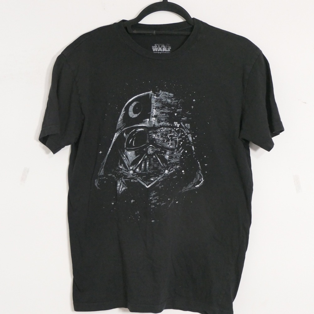 Star Wars Mens Graphic T-Shirt M Black Darth Vader Death Star We Love Fine